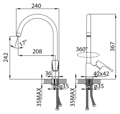 Смеситель для кухни Milardo Labrador LABSB00M05 хром