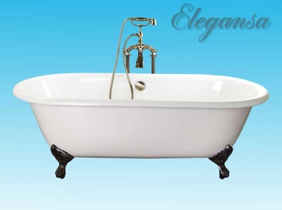 Чугунная ванна Elegansa Gretta 170x75 ножки Хром