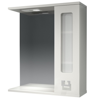 Зеркало со шкафом Какса-А Витраж 62 R 003315 с подсветкой Белое