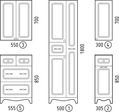 Комод Corozo Классика 55 SD-00000329 Белый