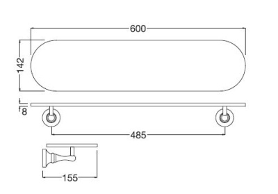 Полка Bugnatese Performa tradizionale 24830 CR (Хром)