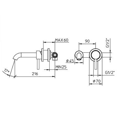 Смеситель для раковины Bossini Oki Z005302.030 Хром