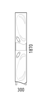 Шкаф пенал Corozo Лидер 30 SD-00000424 Белый