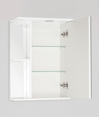 Зеркальный шкаф Style Line Эко стандарт Николь 50 С с подсветкой Белый глянец