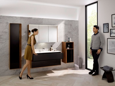 Шкаф пенал Vitra Metropole 40 L 58204 подвесной Сливовое дерево Черный