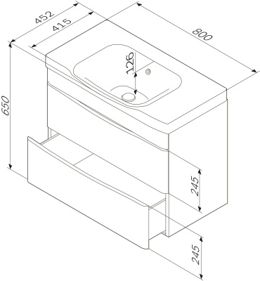 Тумба под раковину AM.PM Like 80 M80FHX0802WG подвесная Белая