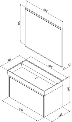 Комплект мебели для ванной Aquanet Nova Lite 90 243233 подвесной Белый