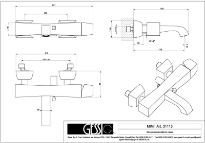 Смеситель для ванны Gessi Mimi 31113.031 Хром