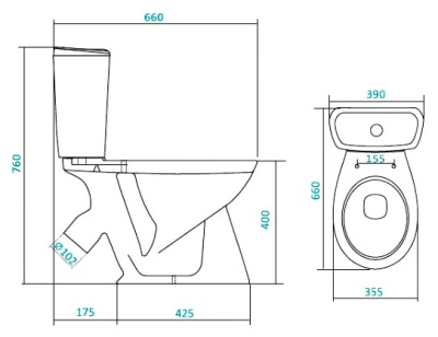 Унитаз Santek Бриз 1.WH30.2.138 с бачком и сиденьем