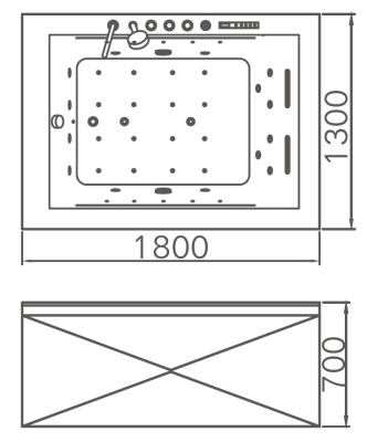 Акриловая ванна Gemy G9259 180х130 с гидромассажем