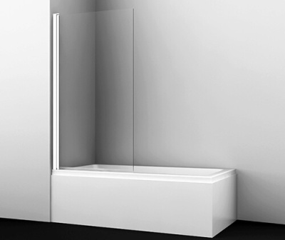 Шторка на ванну WasserKRAFT Berkel 80x140 48P01-80W профиль Белый стекло прозрачное