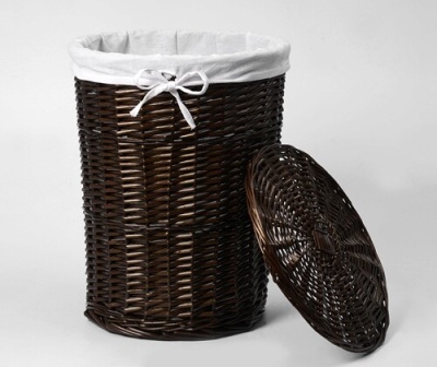 Корзина для белья WasserKRAFT Elbе 38x38x50 WB-740-M с крышкой Коричневая