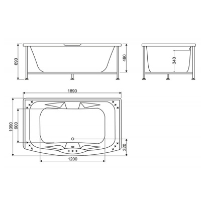 Акриловая ванна BelBagno BB105-190-110 190x110 Белая