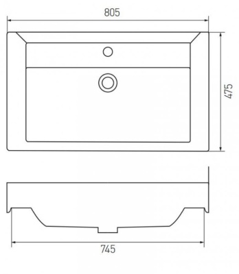 Тумба c раковиной Bellezza Рокко 80 подвесная Белая