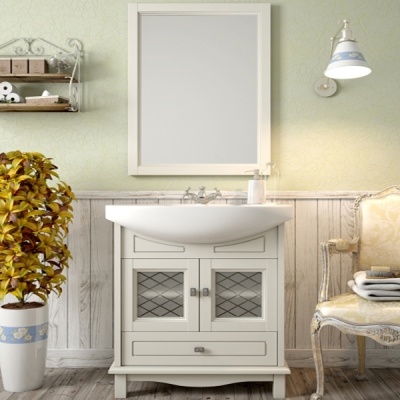 Комплект мебели для ванной Opadiris Омега 75 Слоновая кость