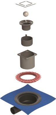 Душевой трап Berges Wasserhaus Zentrum Norma 100x100 090362 с решеткой Матовый хром