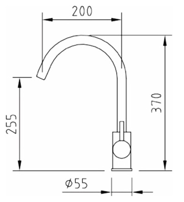 Смеситель для кухни Clever Curve-Inox Finishing 99850 Нержавеющая сталь