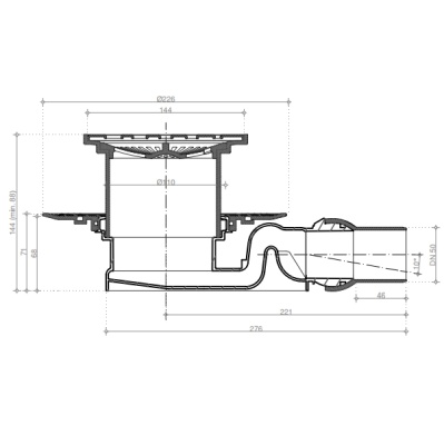 Душевой трап Pestan Confluo Standard 13000012 с решеткой