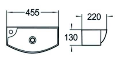 Раковина SantiLine 46 SL-2013R Белая