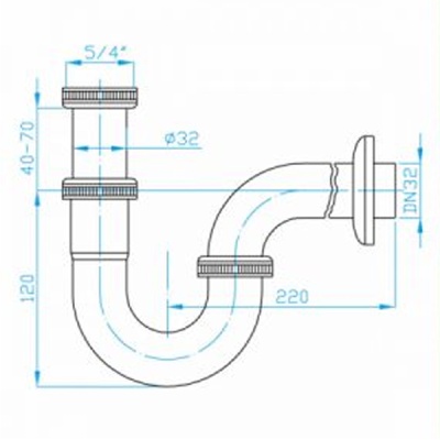 Сифон для раковины PlastBrno EMCR002 Хром