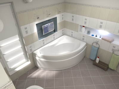 Акриловая ванна Bas Вектра 150x90 L без гидромассажа