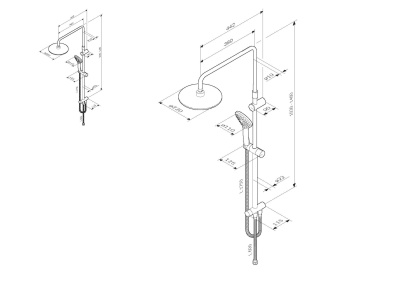 Душевая система AM.PM Gem F100100+F9075000+F0600E00+F0790000 Хром
