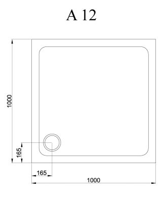 Душевой поддон Alpen A12 800x800x16 A12-80 цвет белый