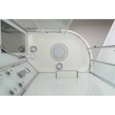 Душевая кабина Black&White Galaxy G5505-L с гидромассажем профиль Серебристый хром задняя стенка Белая