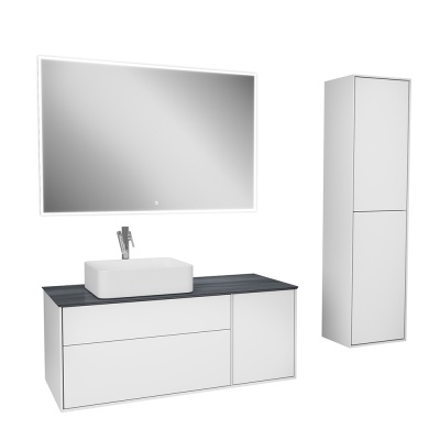 Тумба под раковину Diborg Elise 120 77.7249 подвесная Белый глянец