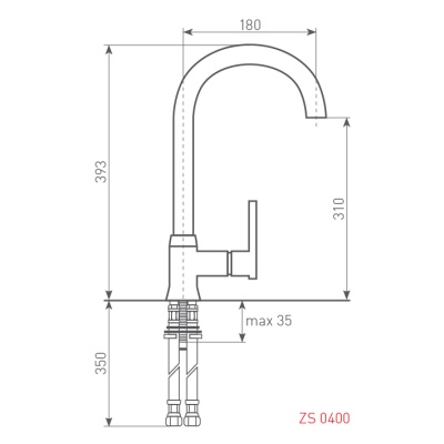 Смеситель для кухни Zigmund&Shtain ZS 0400 Индийская ваниль