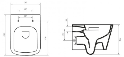 Унитаз BelBagno Albano BB120CHR подвесной без сиденья
