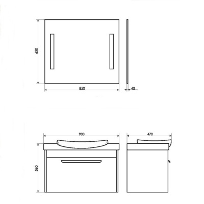 Зеркало Comforty Жасмин 85 4140520 с подсветкой с сенсорным выключателем