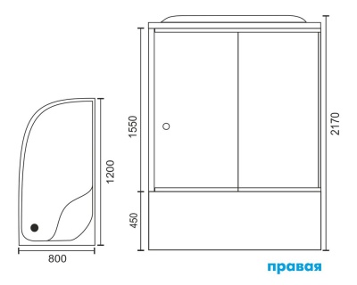 Душевая кабина Royal Bath BK 120х80 RB8120BK1-M-R без гидромассажа