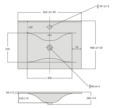 Тумба с раковиной SanVit Сольвейг 60 в цвете Ral Красный глянец