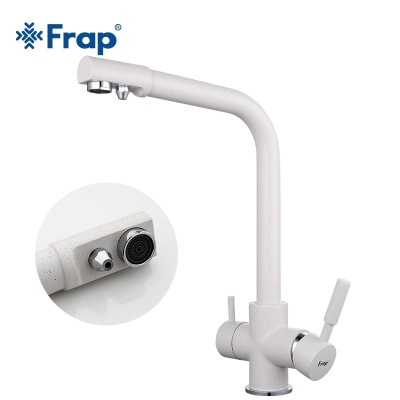 Смеситель для кухни Frap F4352 Г-образный излив Белый