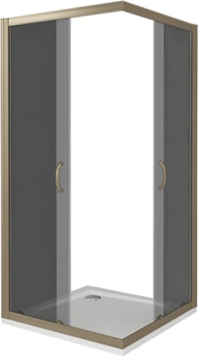 Душевой уголок Good Door Jazze CR-100-B-BR 100x100 профиль Бронза стекло тонированное