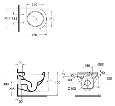 Унитаз Azzurra Nuvola Mini NUV146/Sosk bianco lucido