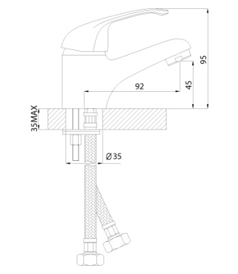 Смеситель для раковины Rossinka A35-11 Хром