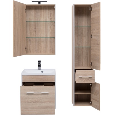 Зеркальный шкаф Aquanet Августа 58 210009 Дуб сонома