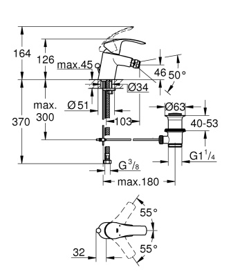 Смеситель для биде Grohe Eurosmart 32929002 Хром