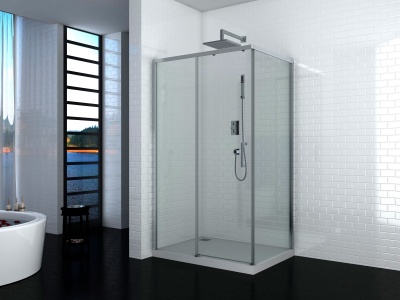 Душевой уголок Cerutti SPA Vito 110x80 L профиль Хром стекло прозрачное