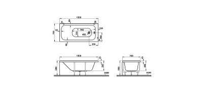 Акриловая ванна Vitra Optimum Neo 150x70 64560001000 без гидромассажа