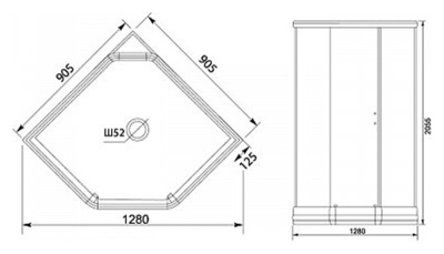 Душевая кабина Aquanet Penta 90x90 172274 с тонированными стеклами