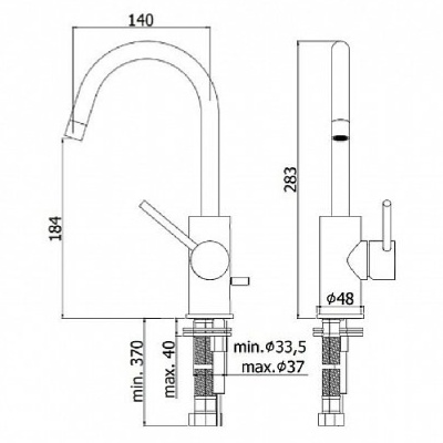 Смеситель для раковины Paffoni Light LIG078NO Черный матовый