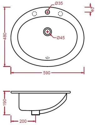 Раковина Artceram Eolo 59 ELL001 01 00 Белая