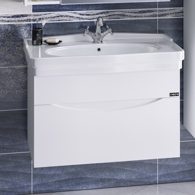 Тумба с раковиной СанТа Сатурн 85 700199 подвесная Белая