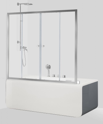 Шторка на ванну Aquanet Alfa 5 NAA6142 150 00196042 профиль Хром стекло прозрачное