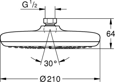Верхний душ Grohe Tempesta 210 26409000 Хром