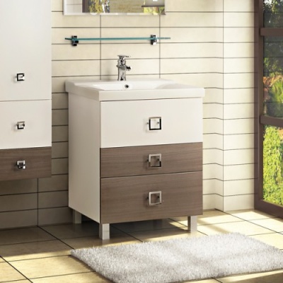 Тумба под раковину Акватон Стамбул 65 М 1A145801ST580 белая/лиственница