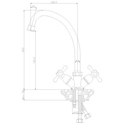 Смеситель для кухни Rossinka Y02-71 Хром